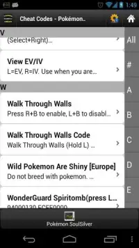 Cheat Codes Pokémon SoulSilver Screen Shot 1
