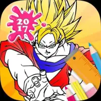 Draw Super Blue Goku Saiyan-Coloring app Screen Shot 0