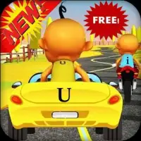 Upin racing Car Speed ipin Moto Bike Mission Screen Shot 6