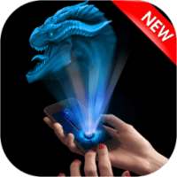 AR Hologram 3D Dragon GO Neon Blue simulator