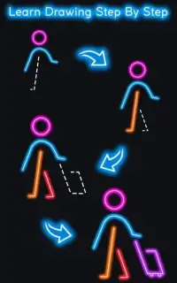 How to Draw Glow Stickman Screen Shot 6