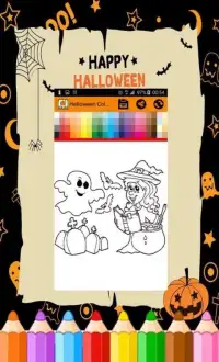 Halloween coloring pages : witches & Pumpkins Screen Shot 2
