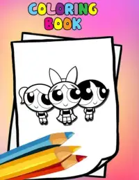 How to color the powerpuff girls ( coloring pages) Screen Shot 0