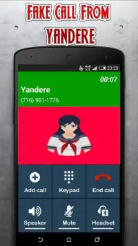 Call From Yandere High School - Fake Call Screen Shot 1