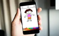 Girls Dora Coloring Screen Shot 2