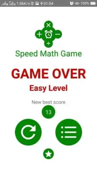 Speed Math Game Screen Shot 0