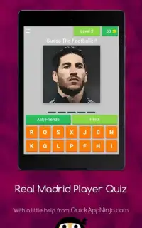 Guess The Real Madrid Player Quiz Screen Shot 1