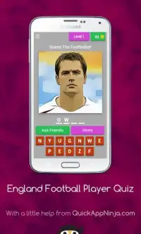 Guess The England Football Player Quiz Screen Shot 2