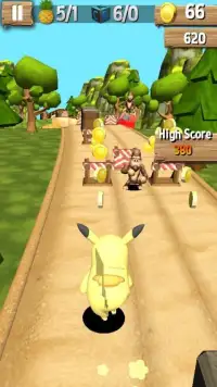 Subway running rush : Pikachu & ash Greninja 3D GO Screen Shot 1