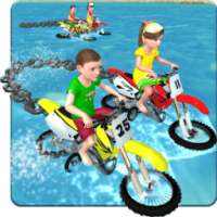 Kids Water Surfing Chained Bike Race