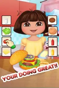 Dora Cooking Burger Screen Shot 1