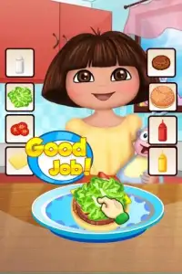 Dora Cooking Burger Screen Shot 2