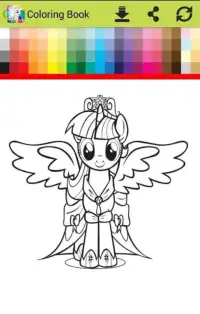 Coloring little pony princess go Screen Shot 1