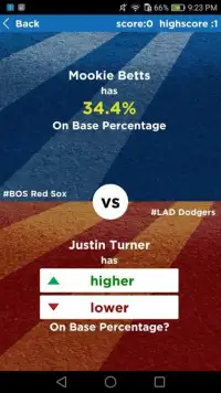 Baseball Trivia : Higher or Lower Game Edition Screen Shot 4
