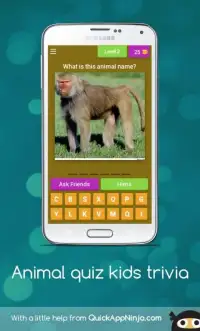 Animal quiz kids trivia pics games Screen Shot 9