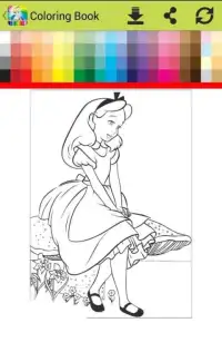 coloring Alice on Wonderlandd go Screen Shot 0