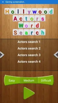 Hollywood Actors Word Search Screen Shot 2