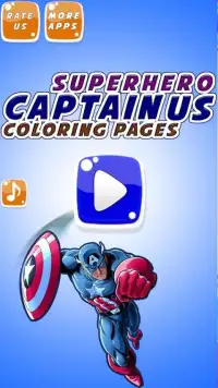 Superhero Captain US Coloring Pages For Kids Screen Shot 0