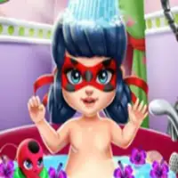 Ladybug Baby Bath Girl Game Screen Shot 2