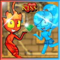Ice Girl And Fireboy Kiss-Heart Love-Light Temple