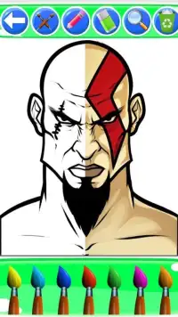 god of warriors coloring kratos by fans Screen Shot 2