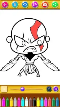god of warriors coloring kratos by fans Screen Shot 0