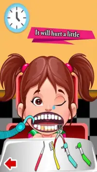 Little Baby Girl Sweet Dentist Kids Game Screen Shot 1