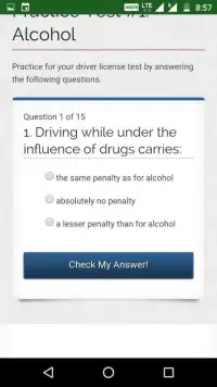 Drivers license test exam Screen Shot 1