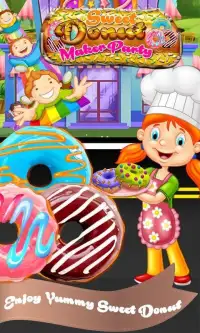 Sweet Donut Maker Party - Kids Donut Cooking Game Screen Shot 1