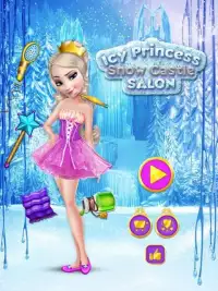 Icy Putri Salju Kastil Salon-Sihir Berdandan game Screen Shot 14