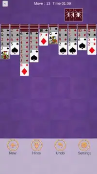 Spider Solitaire : 300 levels Screen Shot 1