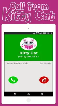 Call From Kitty Cat - Talking Cat Screen Shot 0