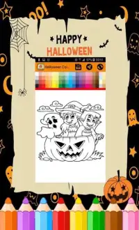 Halloween coloring pages : witches & Pumpkins Screen Shot 5