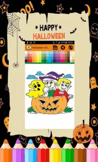 Halloween coloring pages : witches & Pumpkins Screen Shot 4