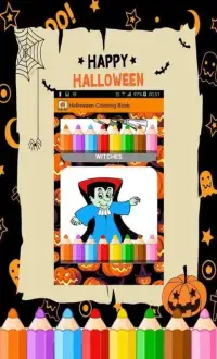 Halloween coloring pages : witches & Pumpkins Screen Shot 3