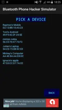 Bluetooth Phone Hacker Sim Screen Shot 2