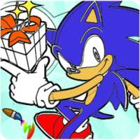 How to color Sonic The hedgehog -for kids--