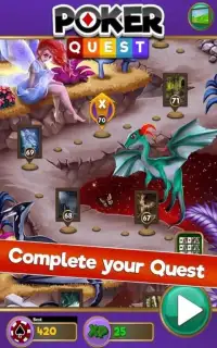 Video Poker Quest - 5 Card Draw - Fairy Kingdom Screen Shot 2