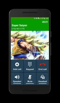 Super Saiyan Fake Prank Call Screen Shot 0