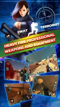 Swat Terrorist- homicide squad Sniper Counter Screen Shot 3