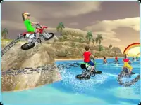 Kids Water Surfing Chained Bike Race Screen Shot 1
