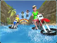 Kids Water Surfing Chained Bike Race Screen Shot 2