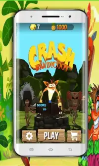 Bandicoot Crash Surfer Fox on the Crossy Road 3D Screen Shot 1