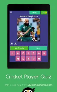 Cricket Player Quiz Screen Shot 1