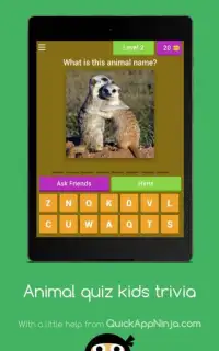 Animal quiz kids trivia pics games Screen Shot 3