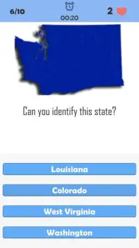 US States and Capitals Quiz Screen Shot 2