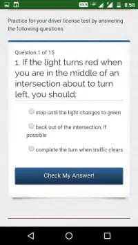 Drivers license test exam Screen Shot 3