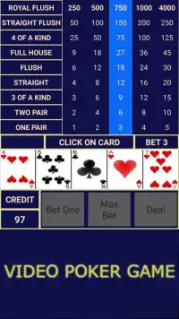 Video Poker Game Screen Shot 0