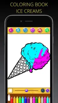 Coloring Page Ice Cream Screen Shot 2