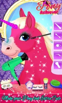 Pony Makeover & Coloring Screen Shot 1